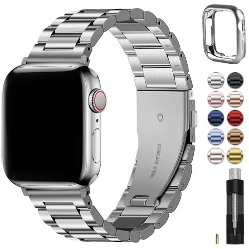 Detalle de Fullmosa correa metálica para Apple Watch de 38, 40 y 41 mm, acero inoxidable