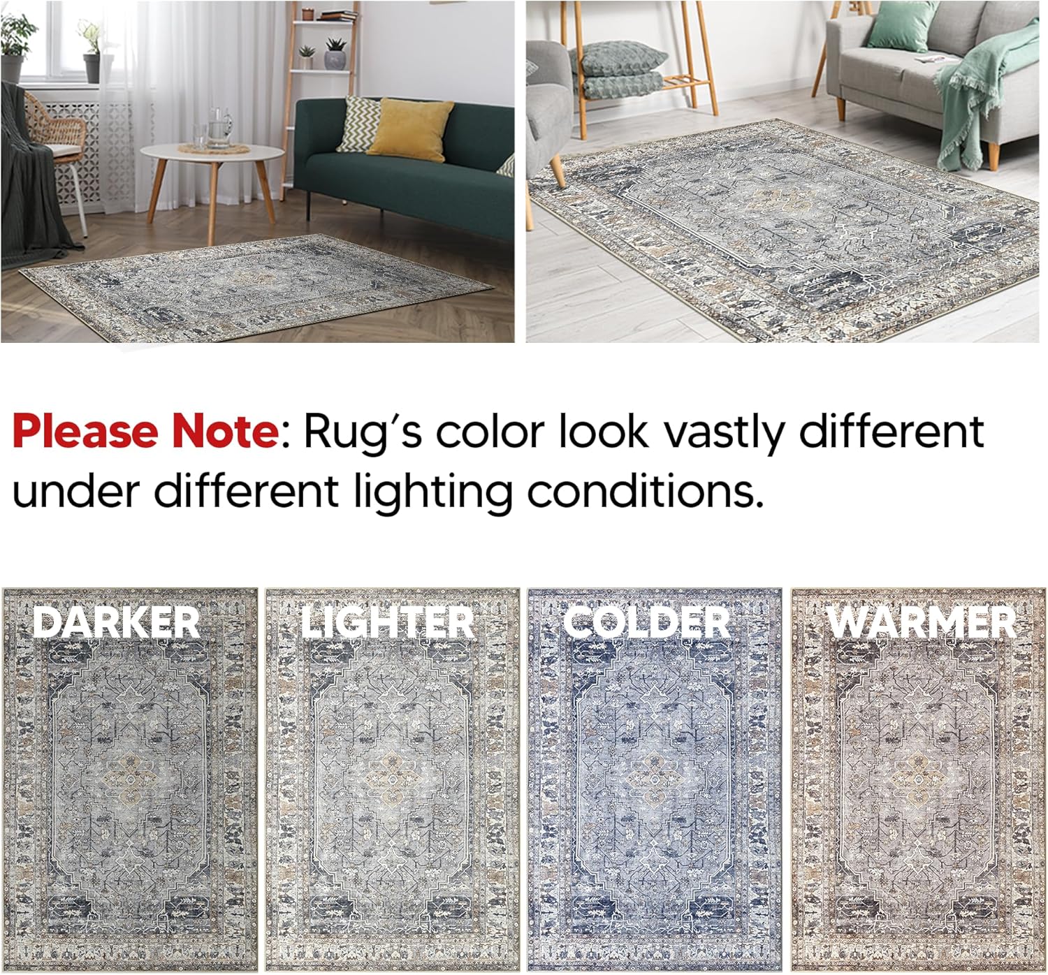 Detalle de Keen Home Design 30"x84" Rug – Machine Washable Runner with Non-Slip Backing