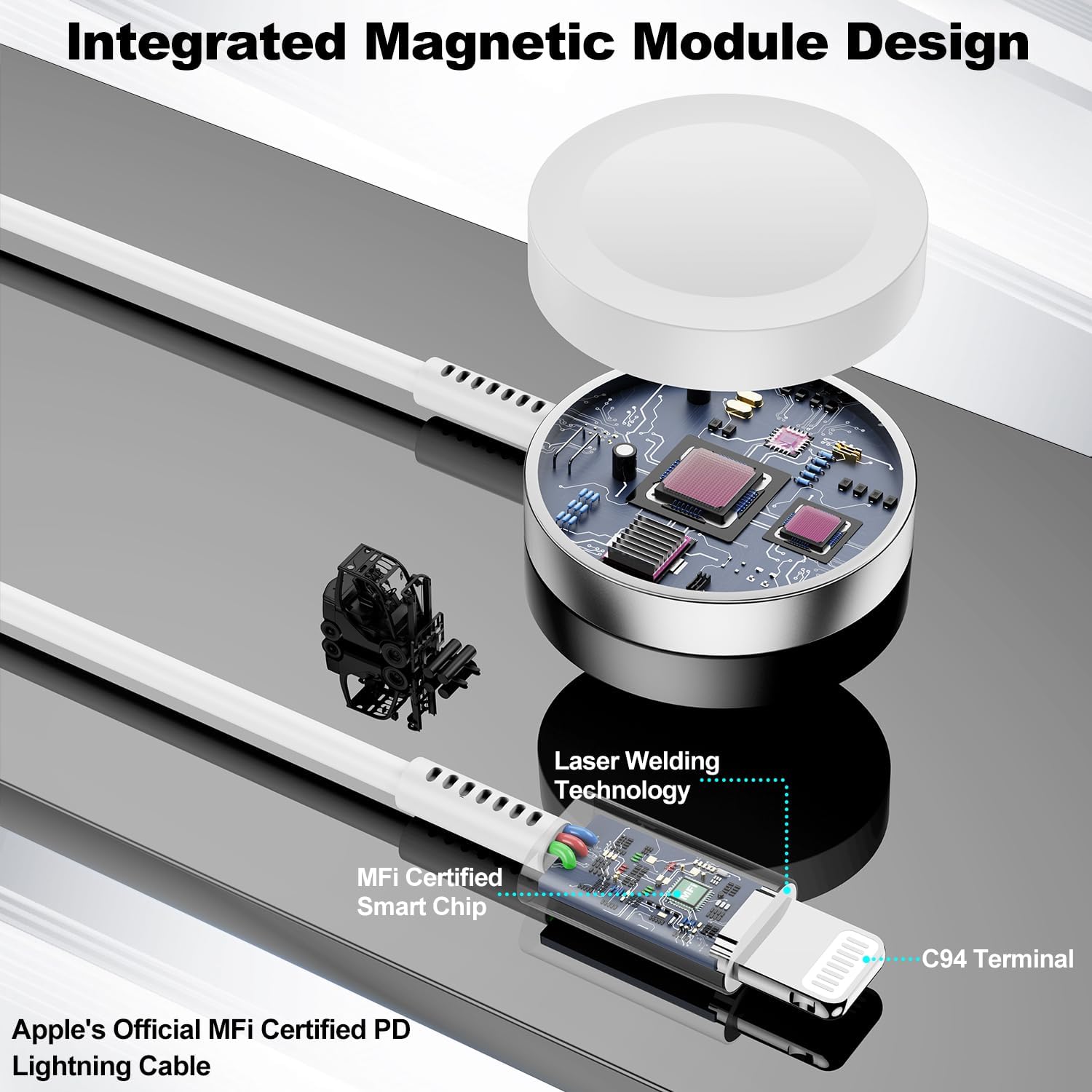 Detalle 2 de Magnetic 2‑in‑1 USB‑C Charger Cable 6ft