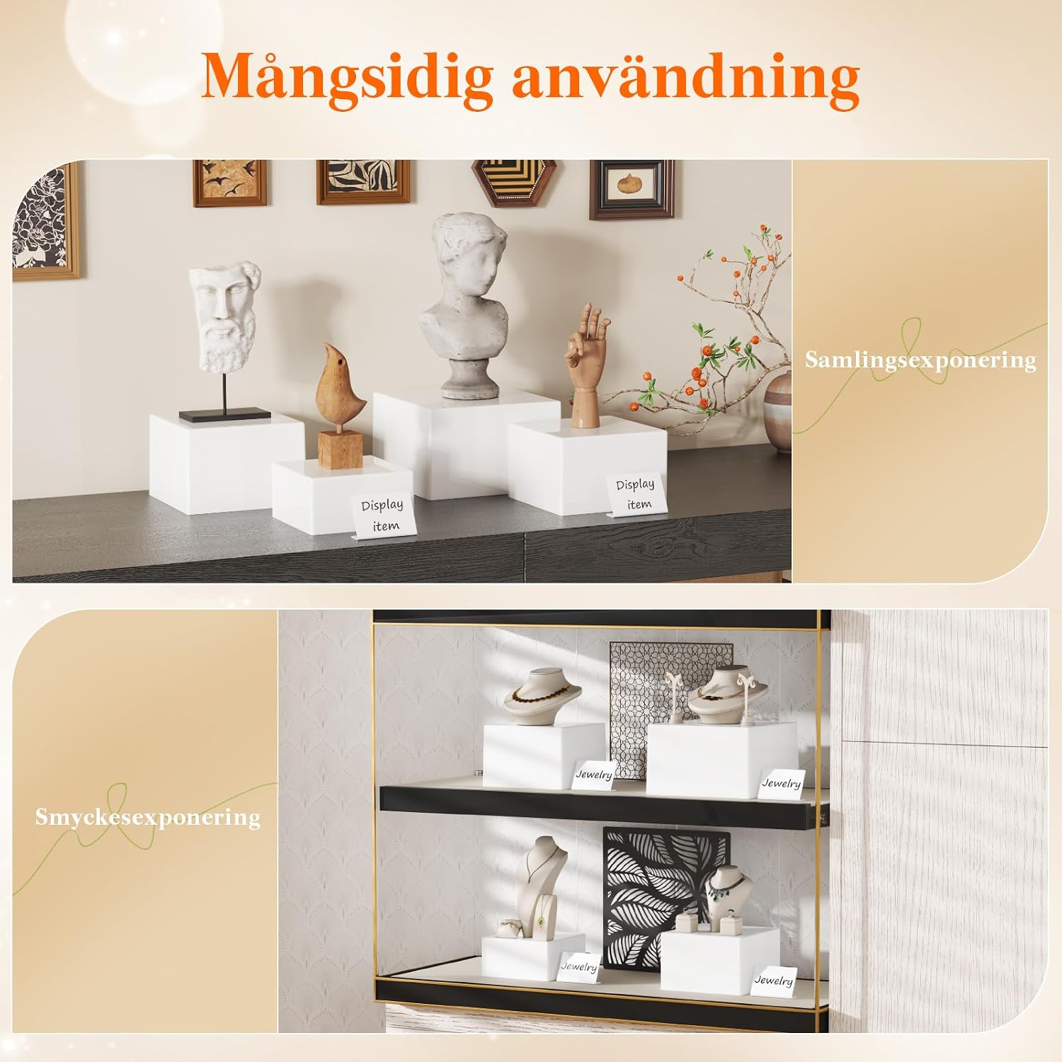 Detalle 2 de Lifewit 24172 buffépodier i vit plast, 4 stapelbara delar