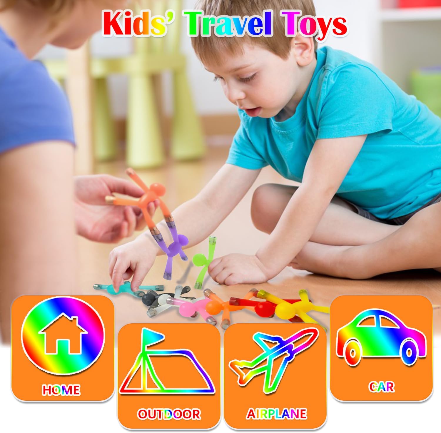 Detalle de JRD&BS WINL Mini magnetische Figuren – 10 Gummi-Magnet-Spielzeugmännchen für Kinder (transparent)