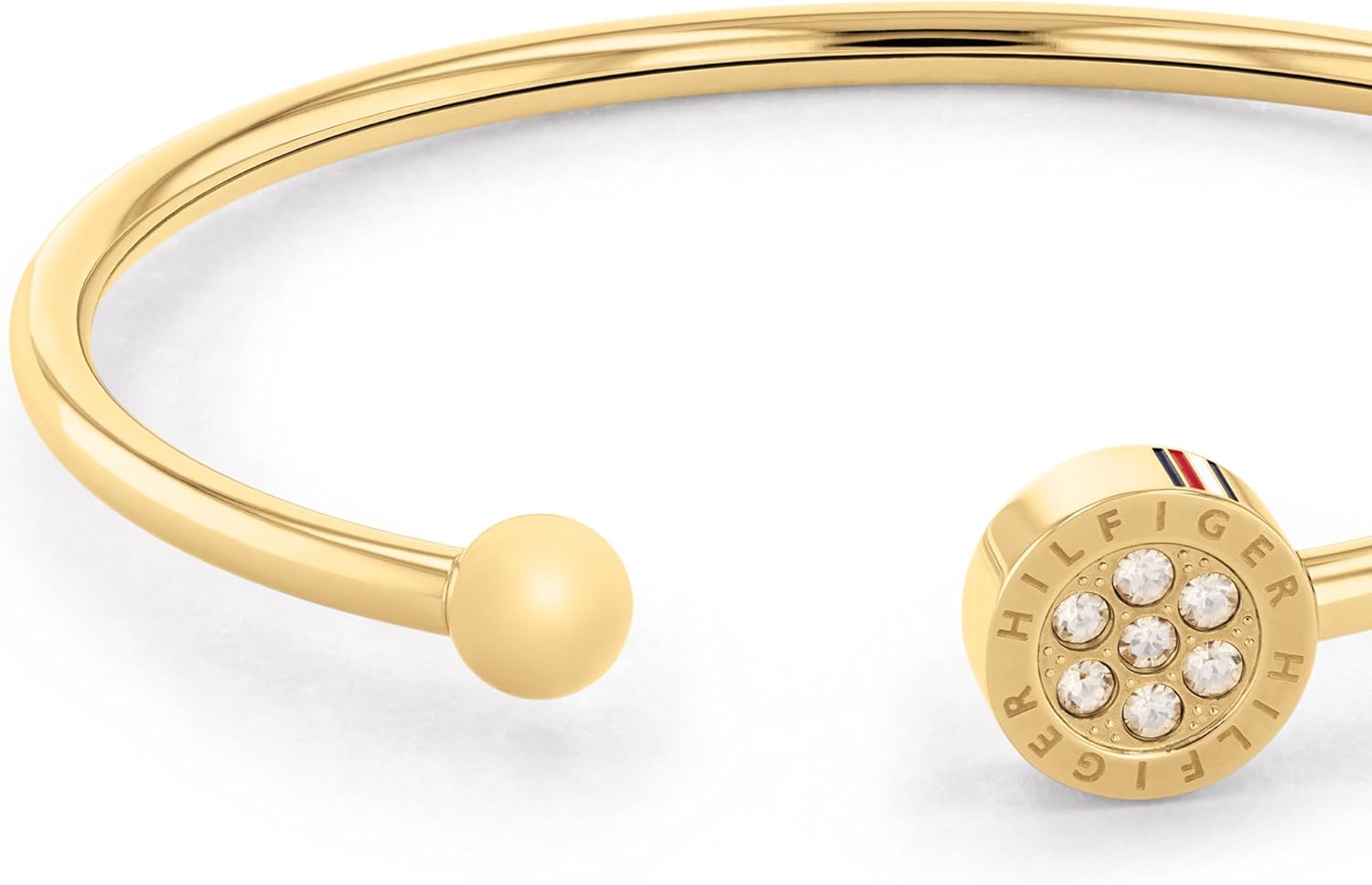 Thumbnail 1 de Tommy Hilfiger Jewelry bracciale bangle aperto in acciaio con cristalli (oro, oro rosso o argento)