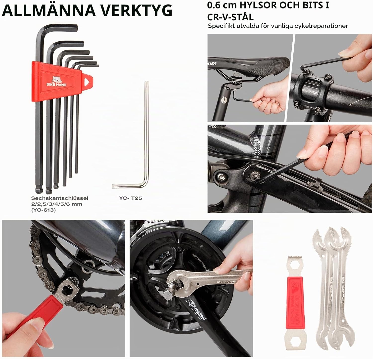 Thumbnail 4 de BIKE HAND cykelverktygssats med 18 delar i rostfritt stål