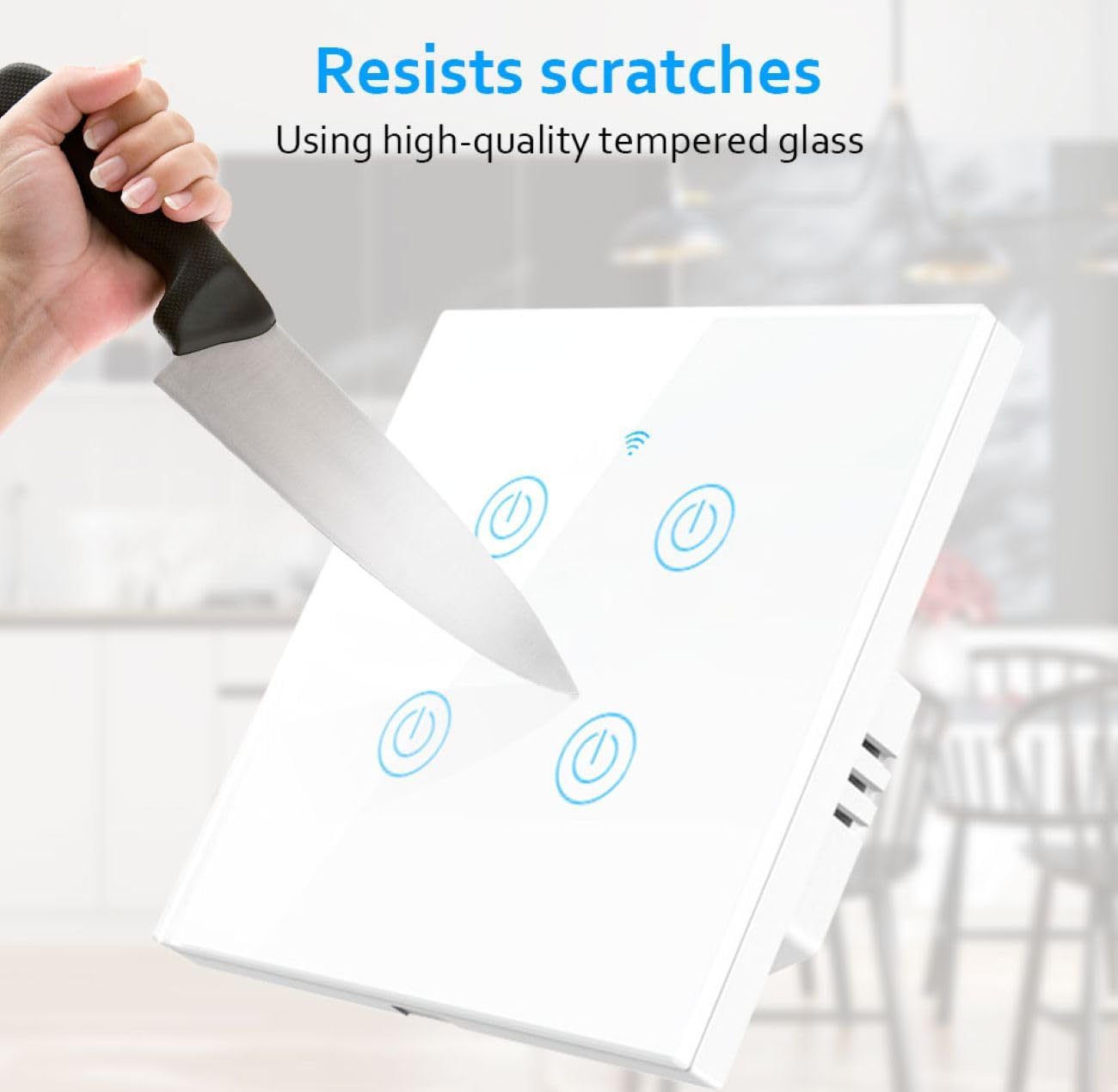 Thumbnail 3 de KYUQY kyuqy-100 4-Gang Smart Touch Light Switch, IP65, 2.4GHz Wi-Fi