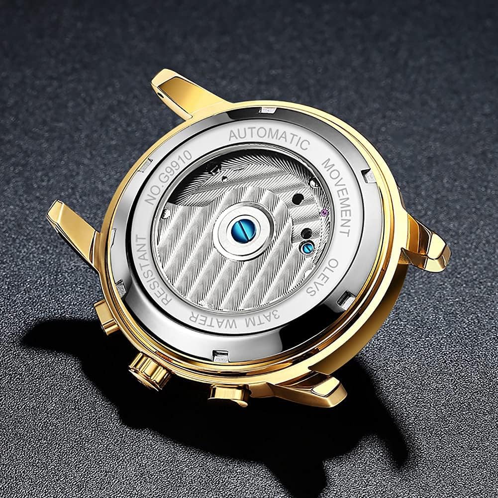 Thumbnail 6 de OUPINKE Herrenautomatik Skelett-Tourbillon Armbanduhr mit Diamanten, wasserdicht bis 30 m und Leuchtzeigern