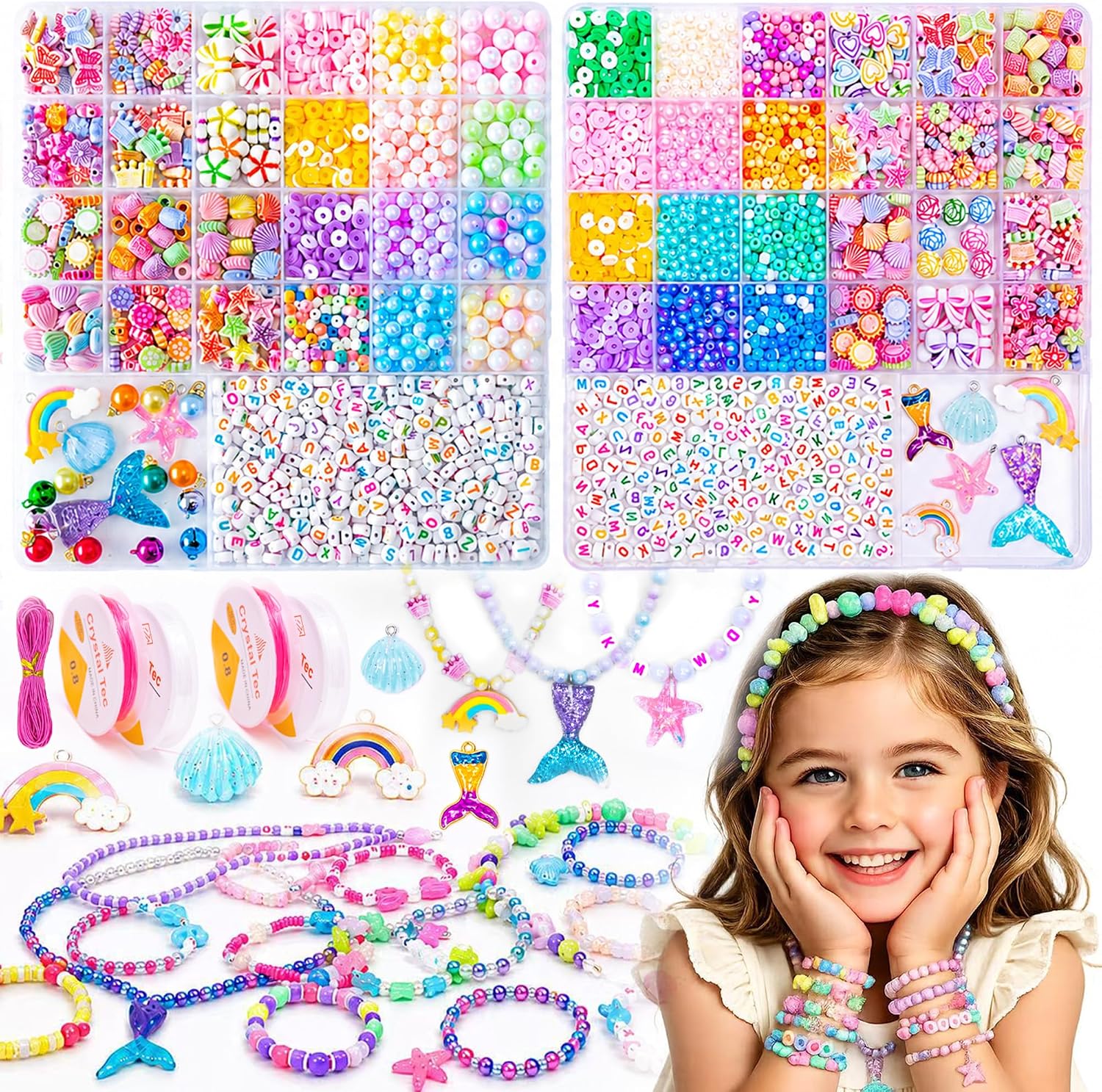 Thumbnail 6 de MiuCo Perlen-Bastelset für Mädchen ab 5 Jahren – Schmuck selbst gestalten