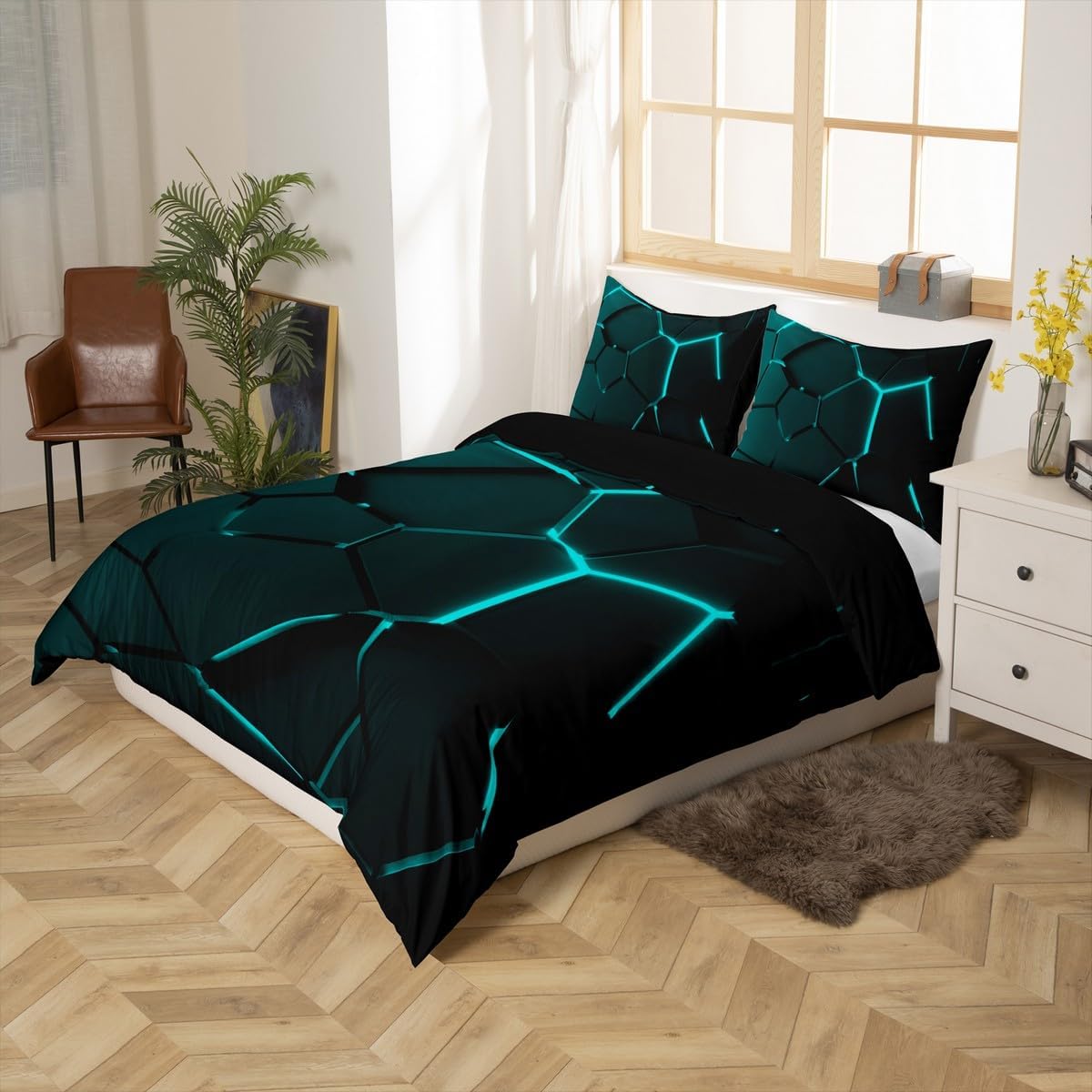 Detalle 2 de Loussiesd Geometric Effects 3D Duvet Cover Double 200cm