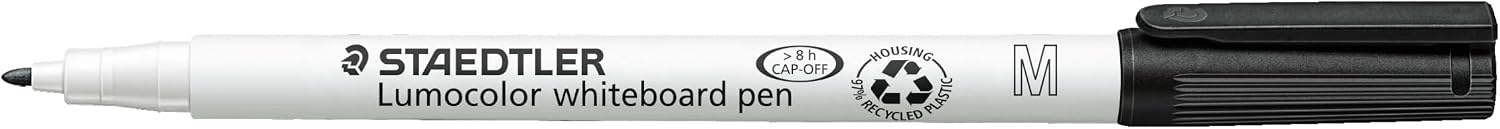 Detalle de STAEDTLER 301-9 Lumocolor Whiteboardstift M-Spitze, 10er-Set, schwarz