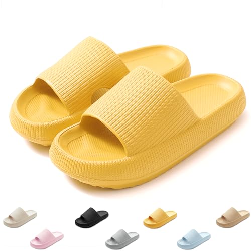 Detalle de QJJQ Badeschuhe Herren Damen Cozislides – Wolke Slippers Gelb 44-45 EU