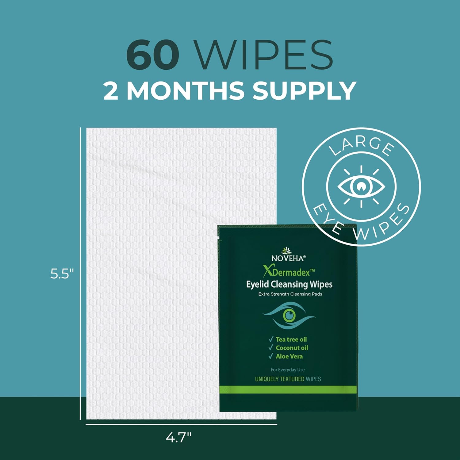 Thumbnail 4 de NOVEHA Demodex Eyelid & Lash Wipes 60 count