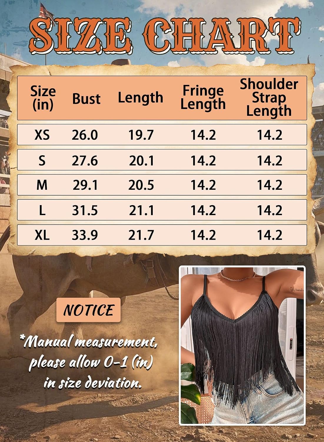 Thumbnail 6 de Fringe Tank Tops Cowgirl Festival