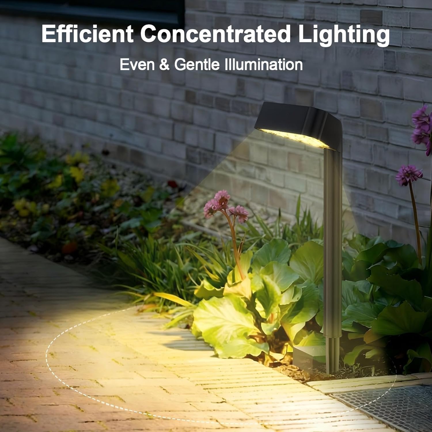 Detalle 2 de Solar Lights Outdoor Garden 4 Pack: 15 LED Brighter Solar Pathway Lighting with Upgraded Mono Solar Panel