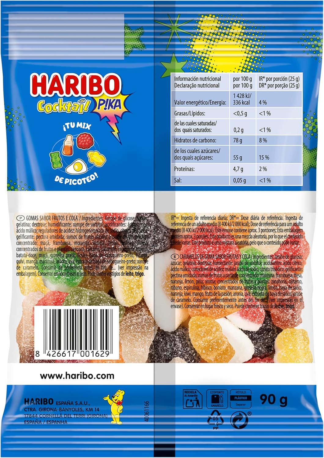 Detalle 2 de HARIBO COCKTAIL PICA 18 bolsas 90 g