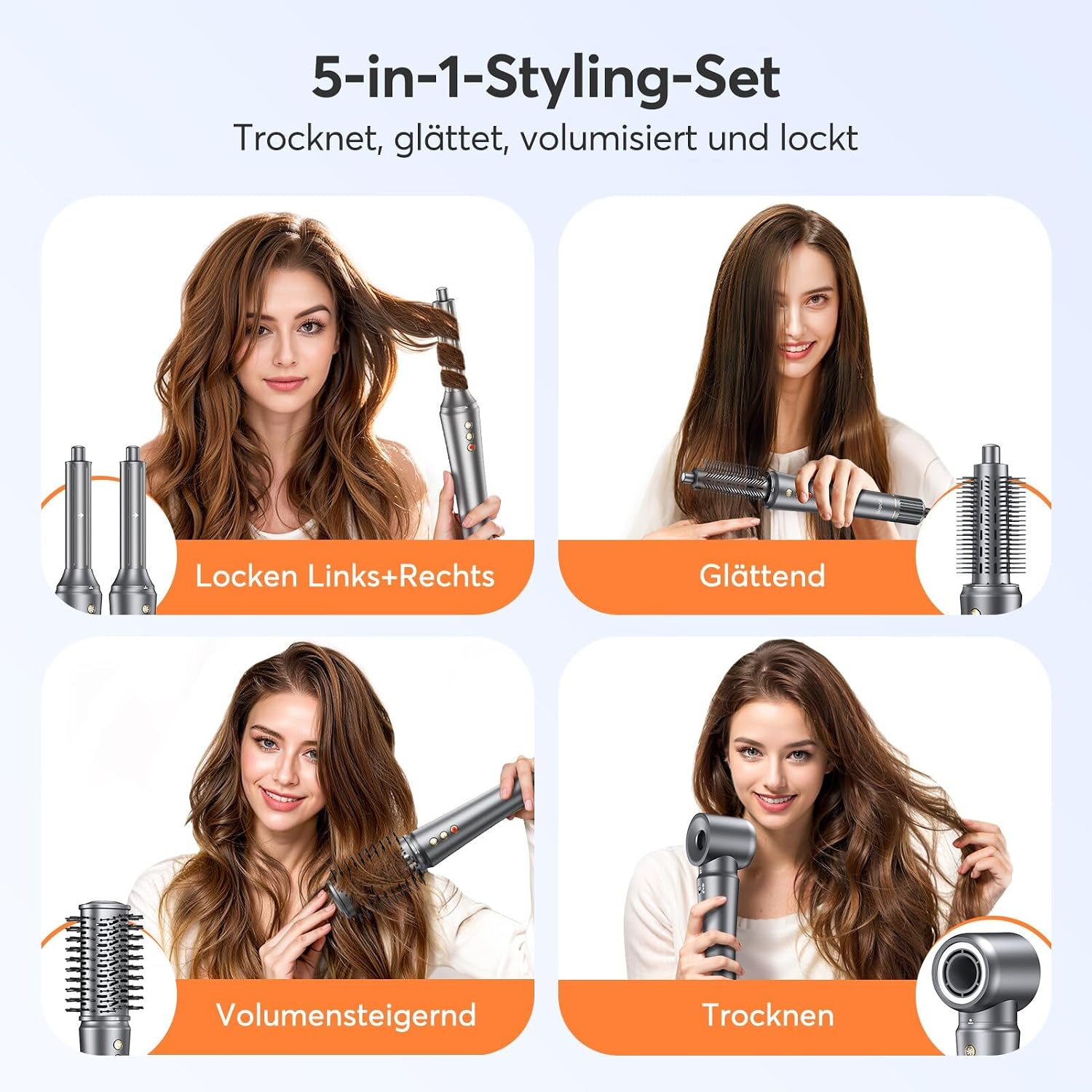 Detalle 2 de Bopcal 5 in 1 Airstyler – Multifunktionaler Hairstyler-Set mit 160000 U/Min und Coanda-Effekt