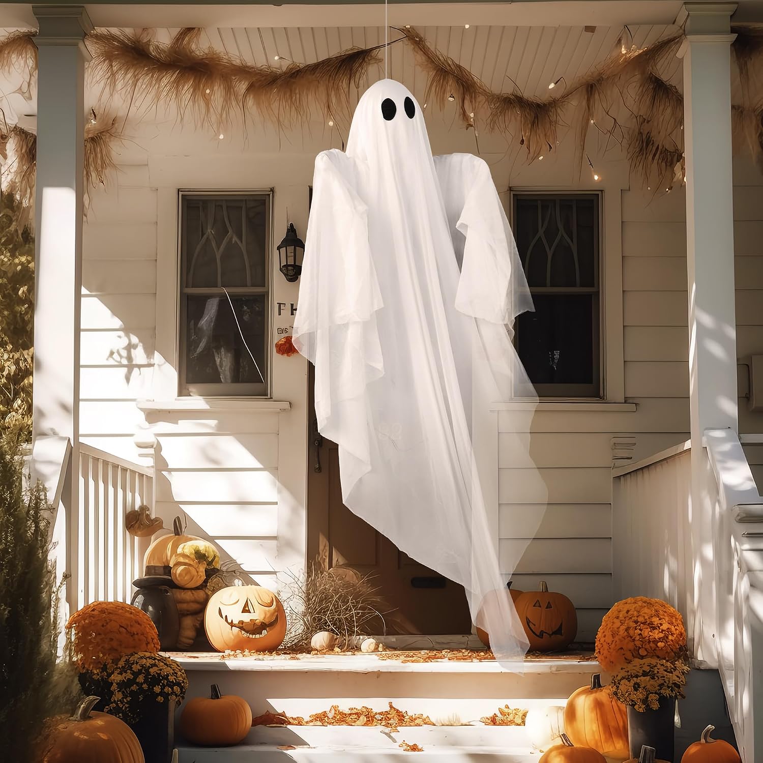 Detalle 2 de JOYIN 47” Hanging Halloween Ghost with Warm White LED and Timer