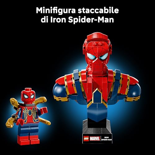 Detalle 2 de LEGO Marvel Busto di Iron Spider-Man 76326 – Esposizione per Adulti