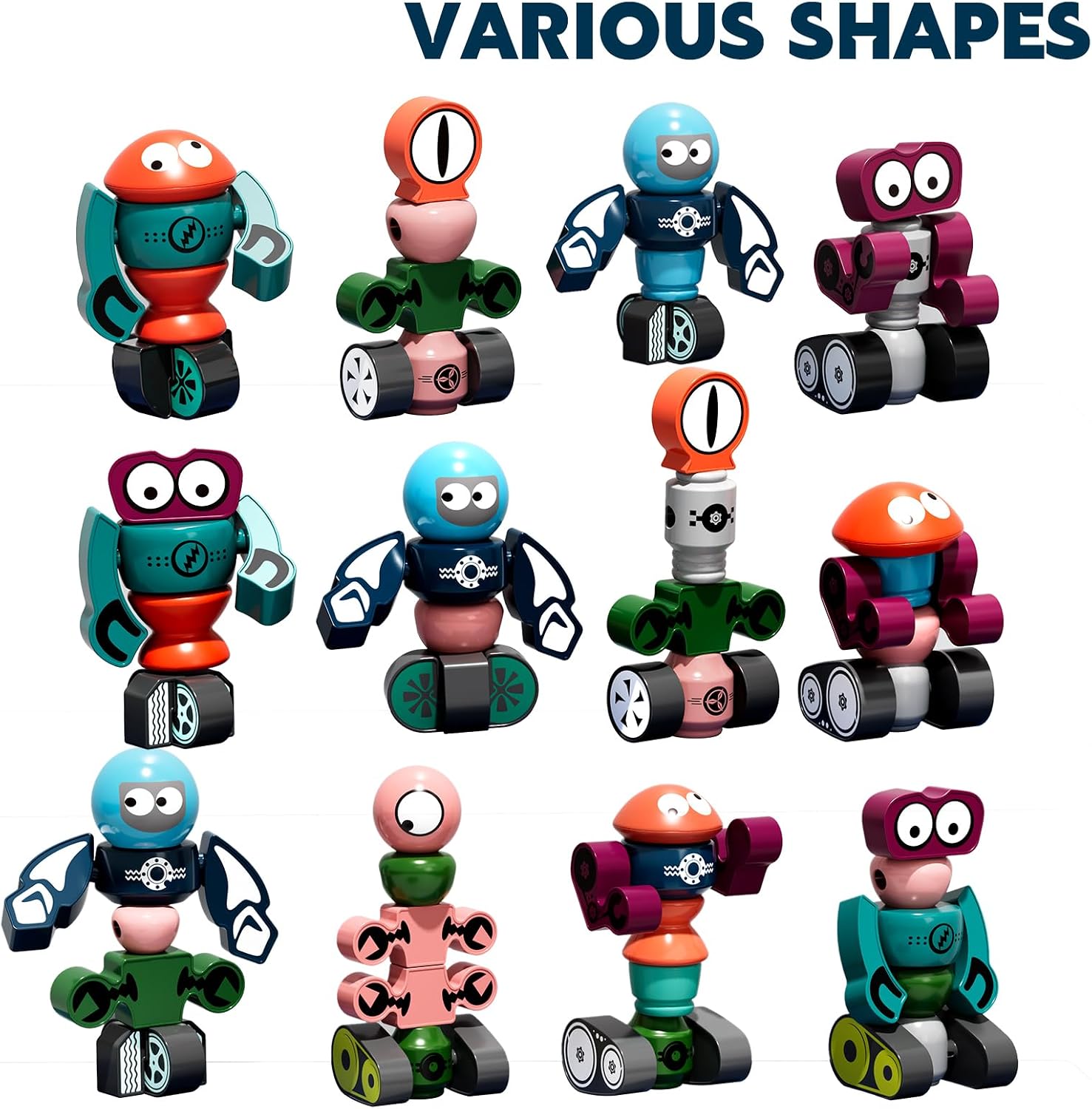 Thumbnail 6 de TEMI Magnetic Robot Toy Set with Five Robots