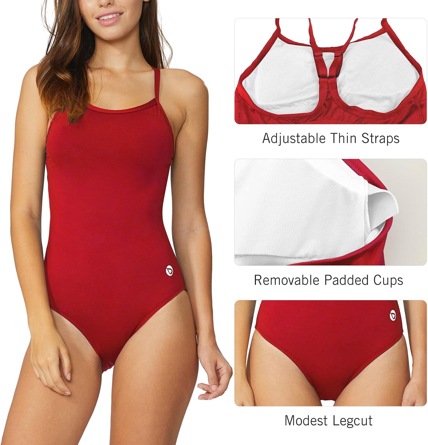 Detalle 1 de Baleaf Women's One-Piece Swimsuit with Adjustable Straps
