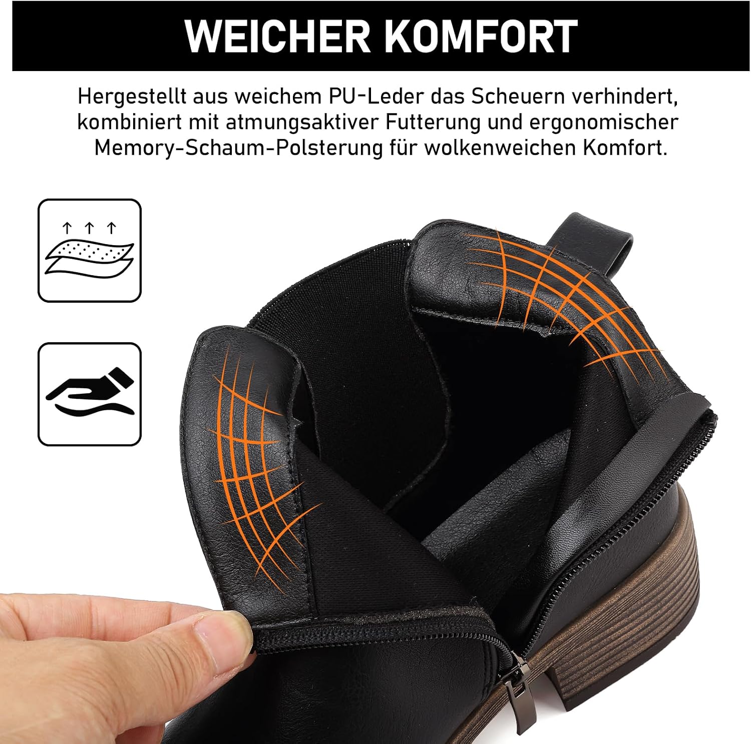 Thumbnail 4 de Maxome Stiefeletten Knöchelstiefel mit 4 cm Absatz