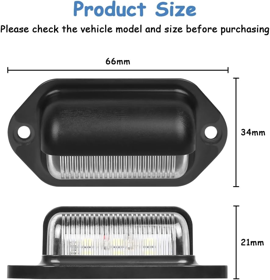 Detalle 2 de URAQT 2PCS LED Luce targa 6500K