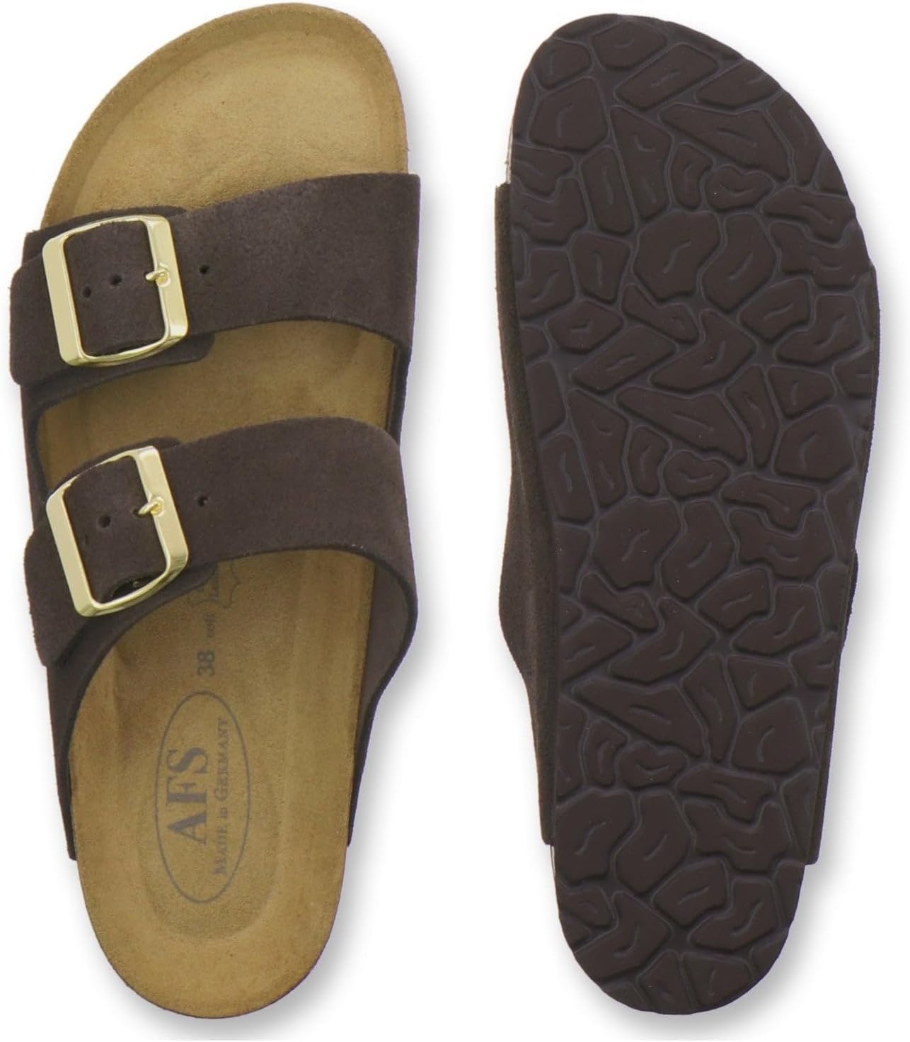 Thumbnail 3 de AFS-Schuhe 2100 Damen-Pantoletten aus echtem Leder mit verstellbarer Schnalle (Made in Germany)