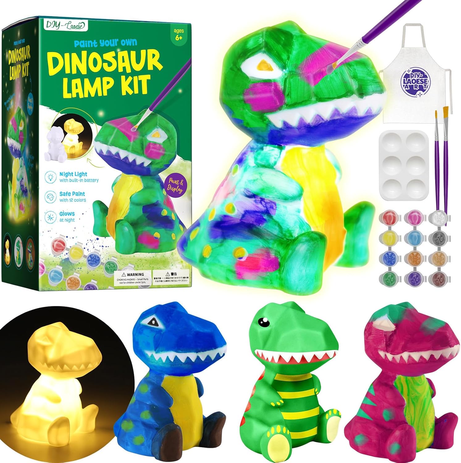 Thumbnail 6 de DIY-LAOESE Paint Your Own Owl Lamp Kit – painting and craft kit for kids