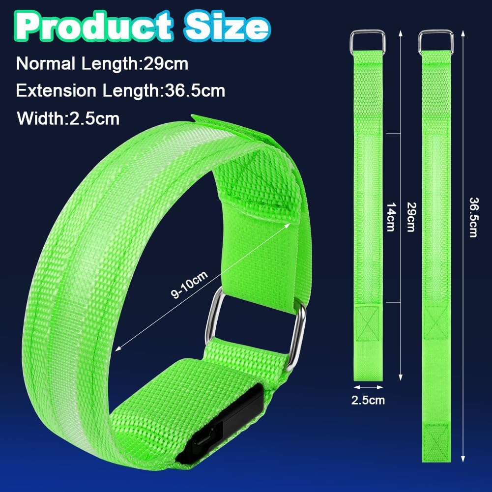 Detalle de Ainiv F5-3785416 LED-armbanden, oplaadbaar en verstelbaar met 3 lichtstanden