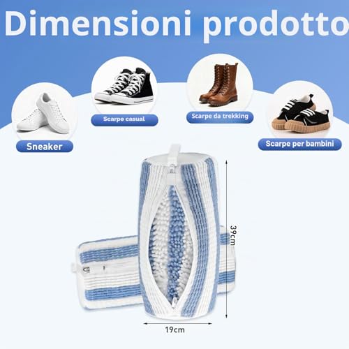 Detalle de YTUGIL Sacchetto per Lavare Scarpe in Lavatrice 2 Pezzi – Cerniera Nascosta, 39 × 19 cm