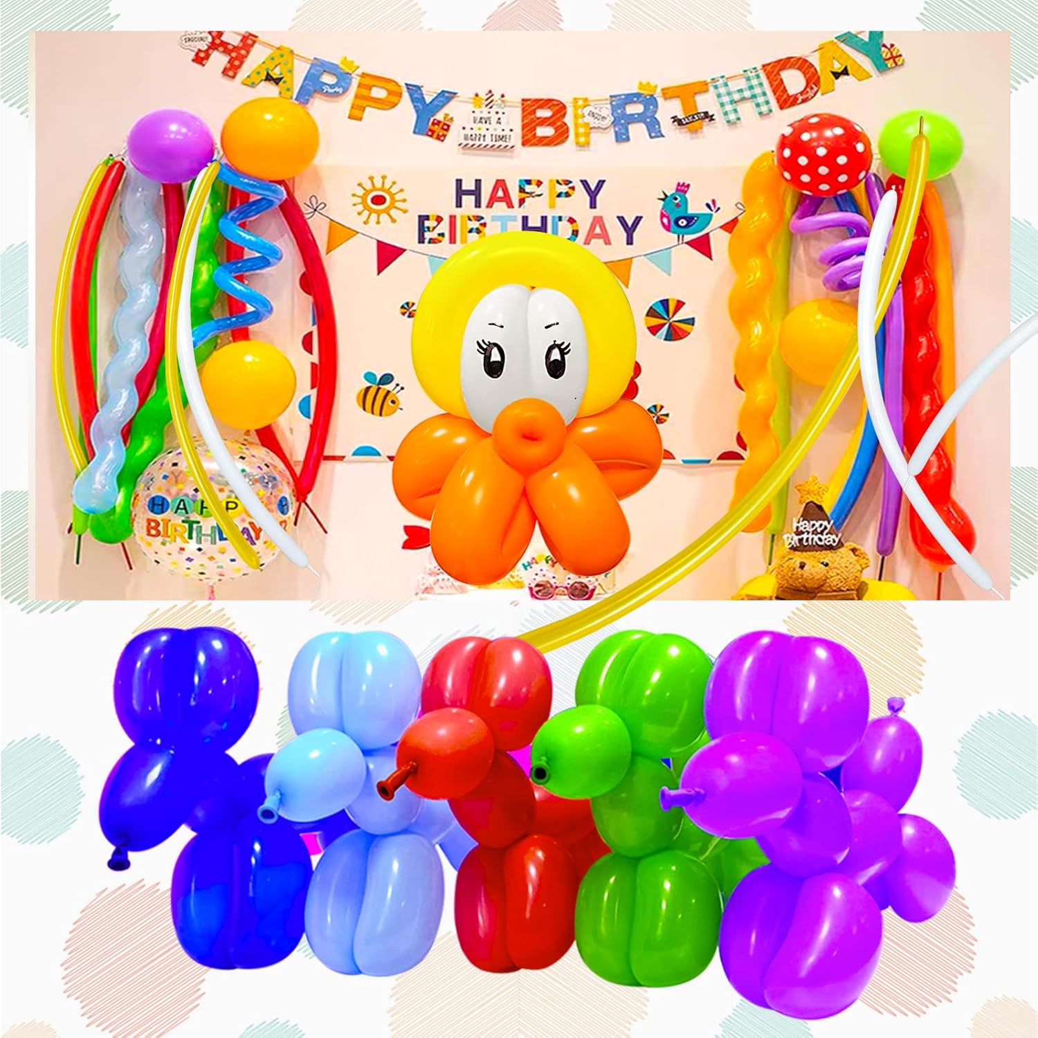 Detalle de Clear 260 Balloons 100Pcs – Long Skinny Modelling Latex Balloons for Beginners