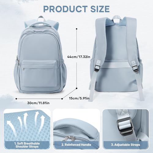 Thumbnail 2 de WEPLAN School Backpack for Teens and Adults – 14-Inch Laptop, 19.8L, Blue