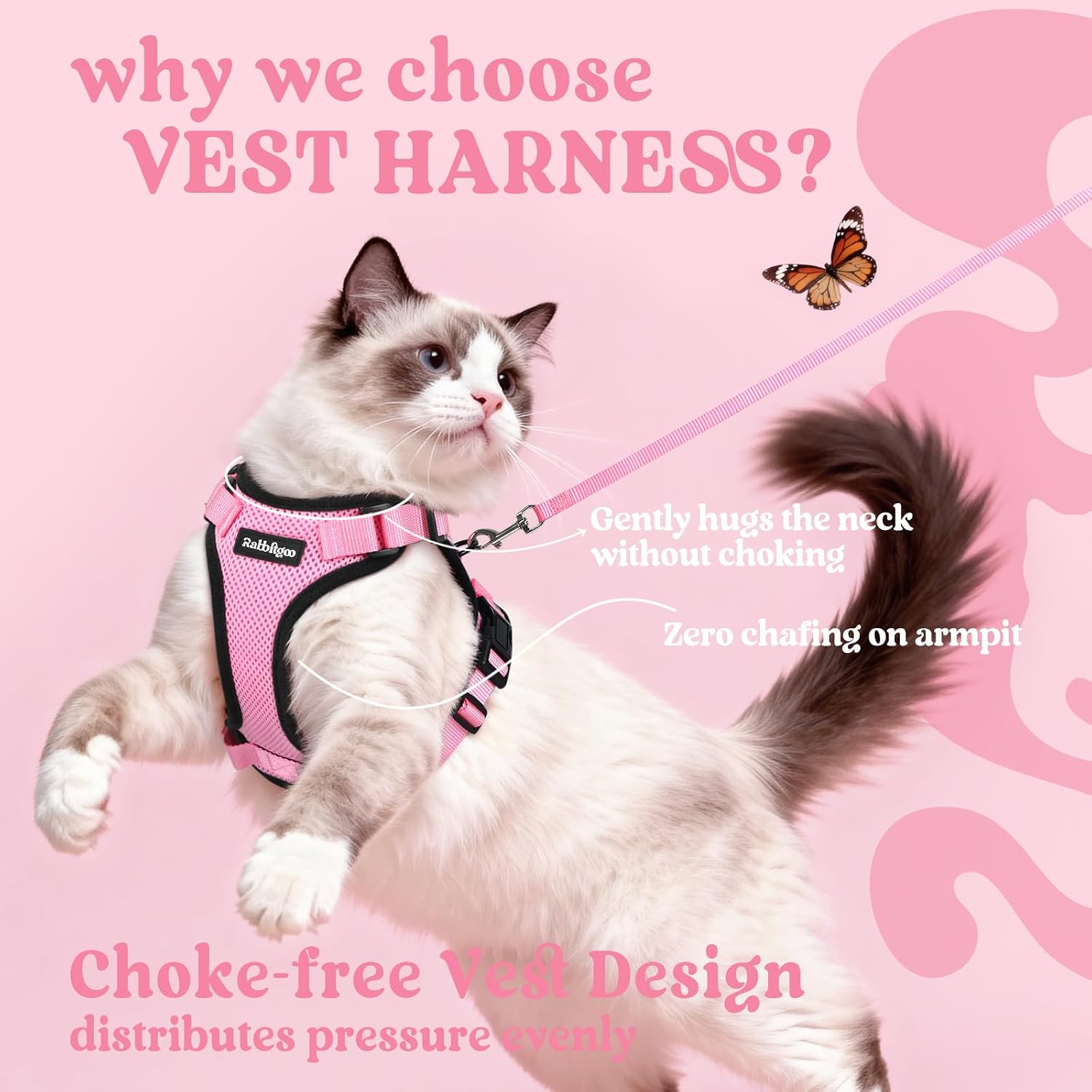 Detalle de rabbitgoo Cat Harness and Leash Set, Size S