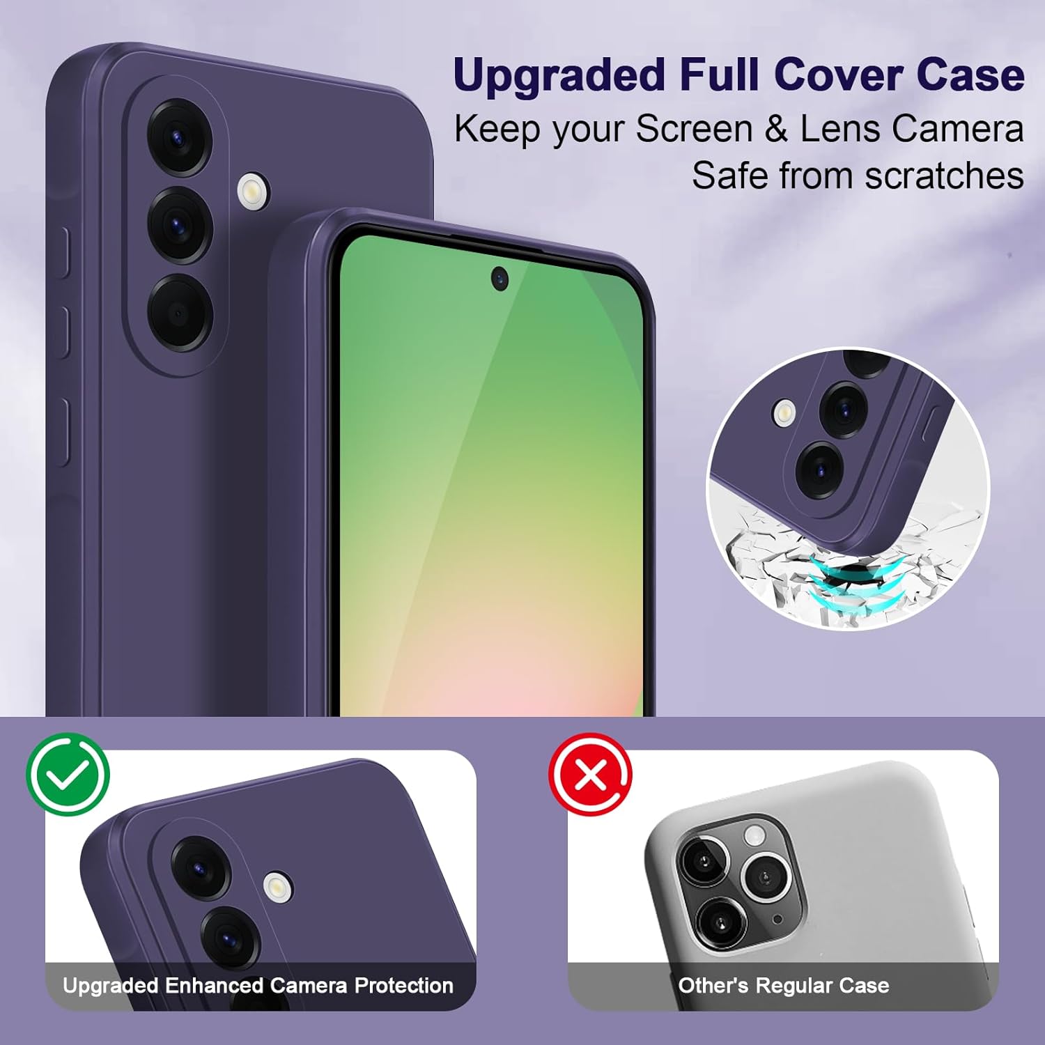Detalle de Btstring Hülle für Samsung Galaxy A56 – Hochwertiges Silikon Case mit Seidig-Weichem Griff (Lila)