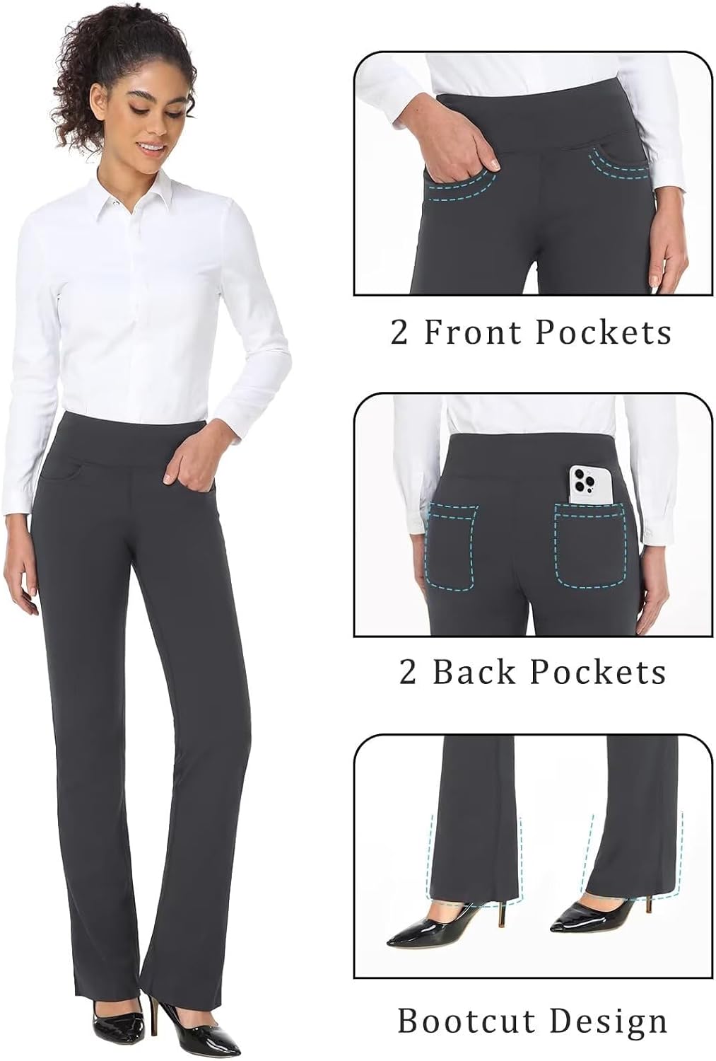Detalle de SAFORT Regular/Tall Bootcut Yoga Hose 86 cm đ§