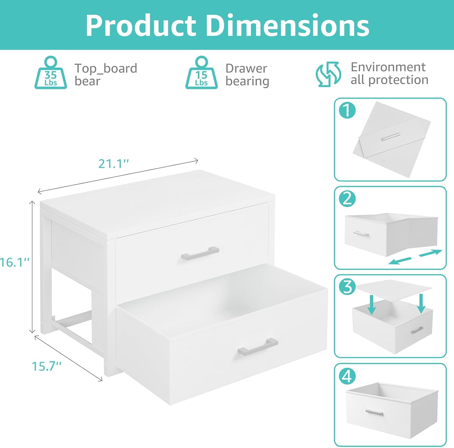 Thumbnail 2 de BOLUO 2-Drawer Stackable Fabric Storage Organizer for Closet