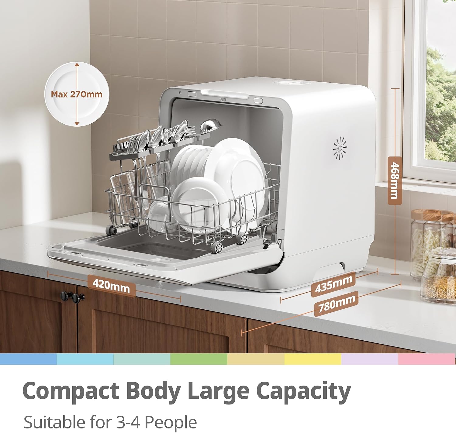Detalle de COMFEE' Table Top Dishwasher No Plumbing with 6L Water Tank