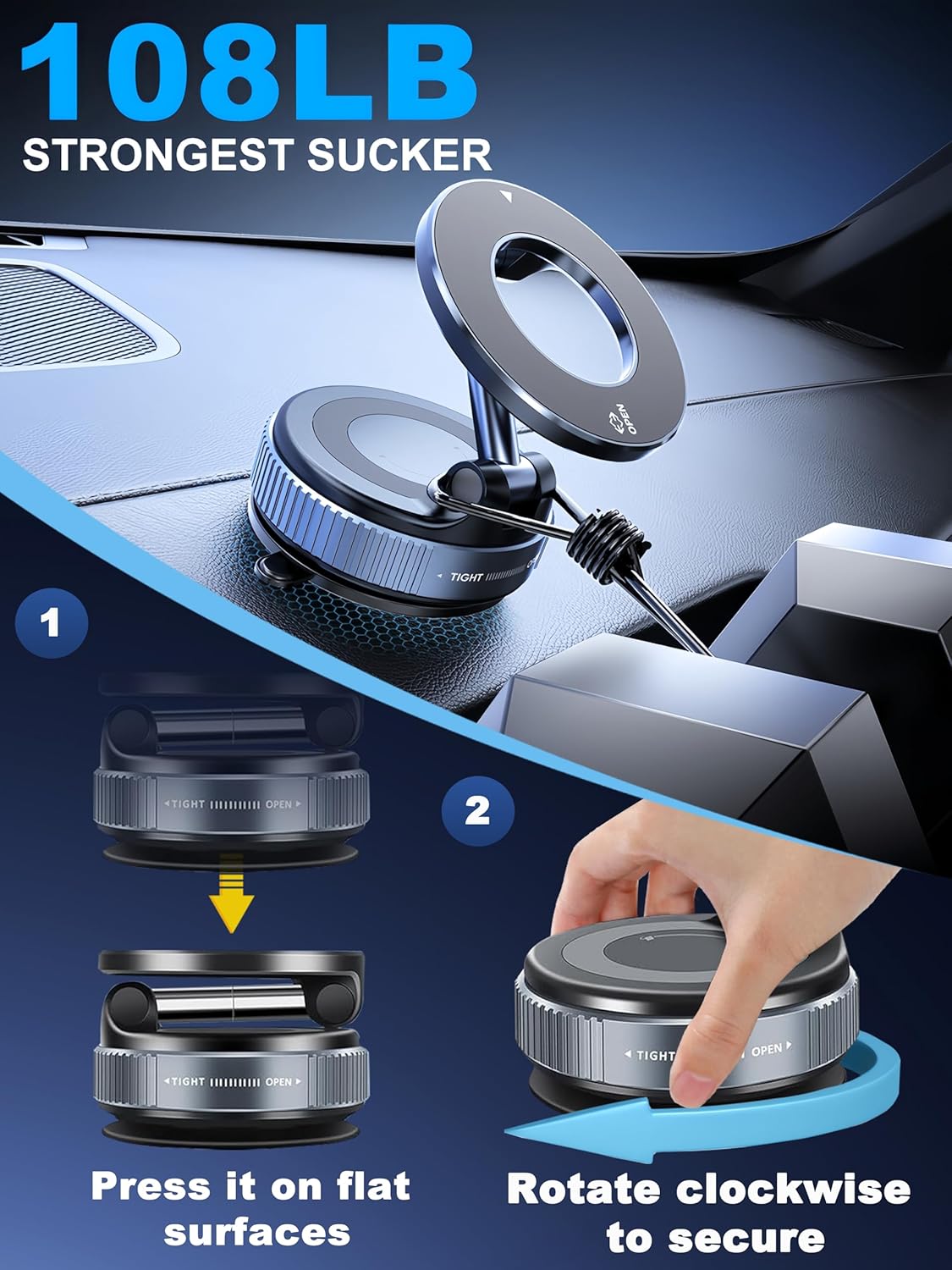 Detalle de snanlen Upgraded 360° Nano Gel Magnetic Car Phone Holder