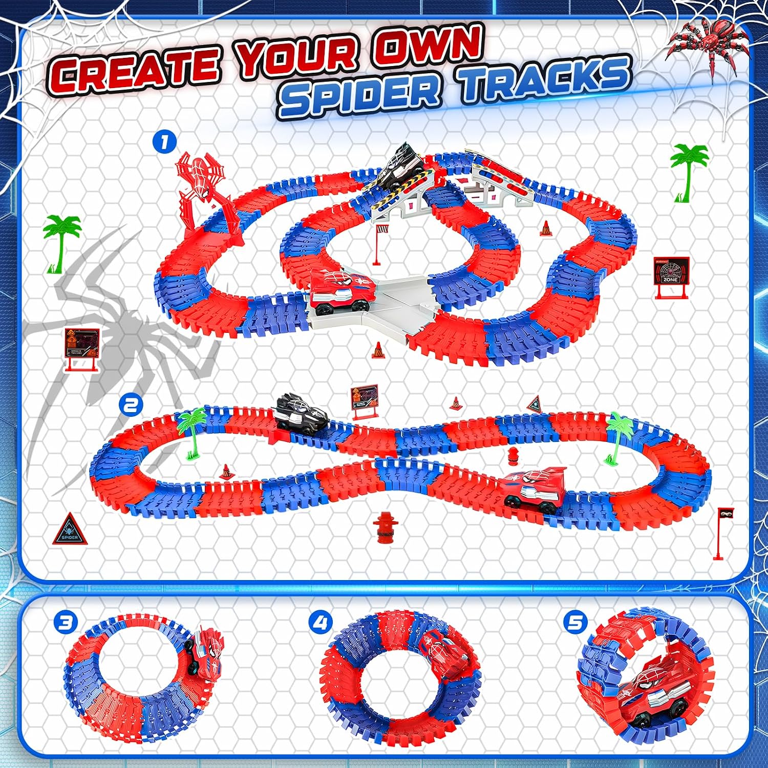 Detalle de Spider Construction Race Track Set 212 pcs