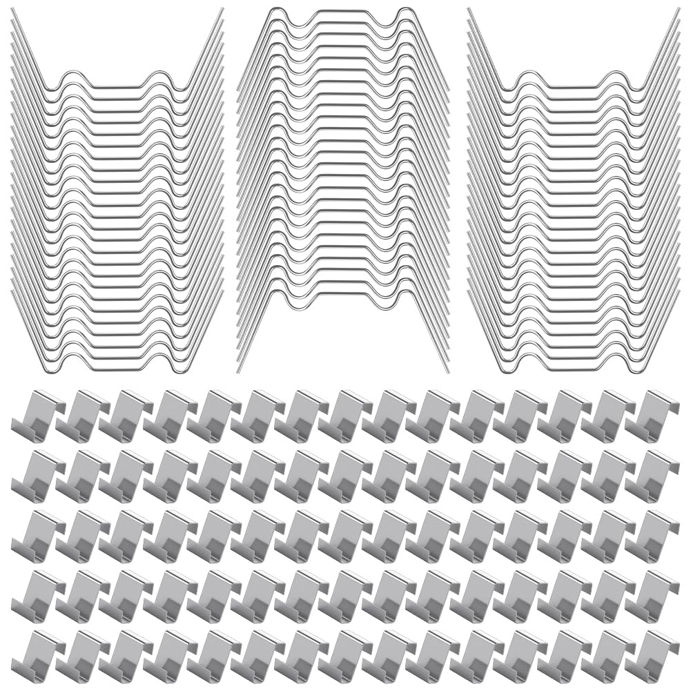Detalle de OFFCUP 6018520 Greenhouse Clips, 304 Stainless Steel, 150-Piece W and Z Set