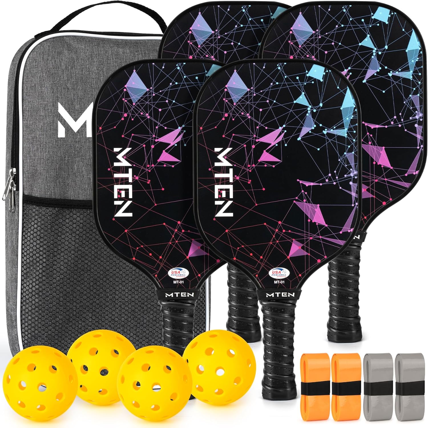 Imagen de USAPA-Approved Fiberglass Pickleball Paddle Set (2, 4, or 1) with Polypropylene Core en OfertitasTOP
