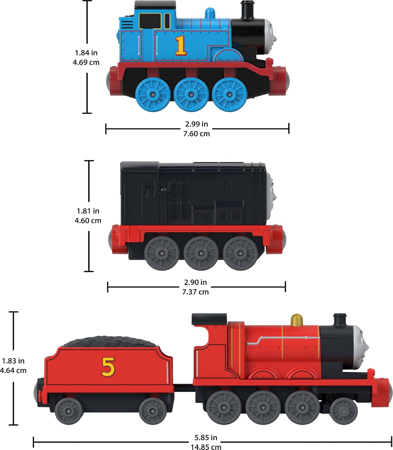 Detalle 2 de THOMAS & FRIENDS JLB74 Thomas, Diesel & James Train Set with Magnetic Connectors