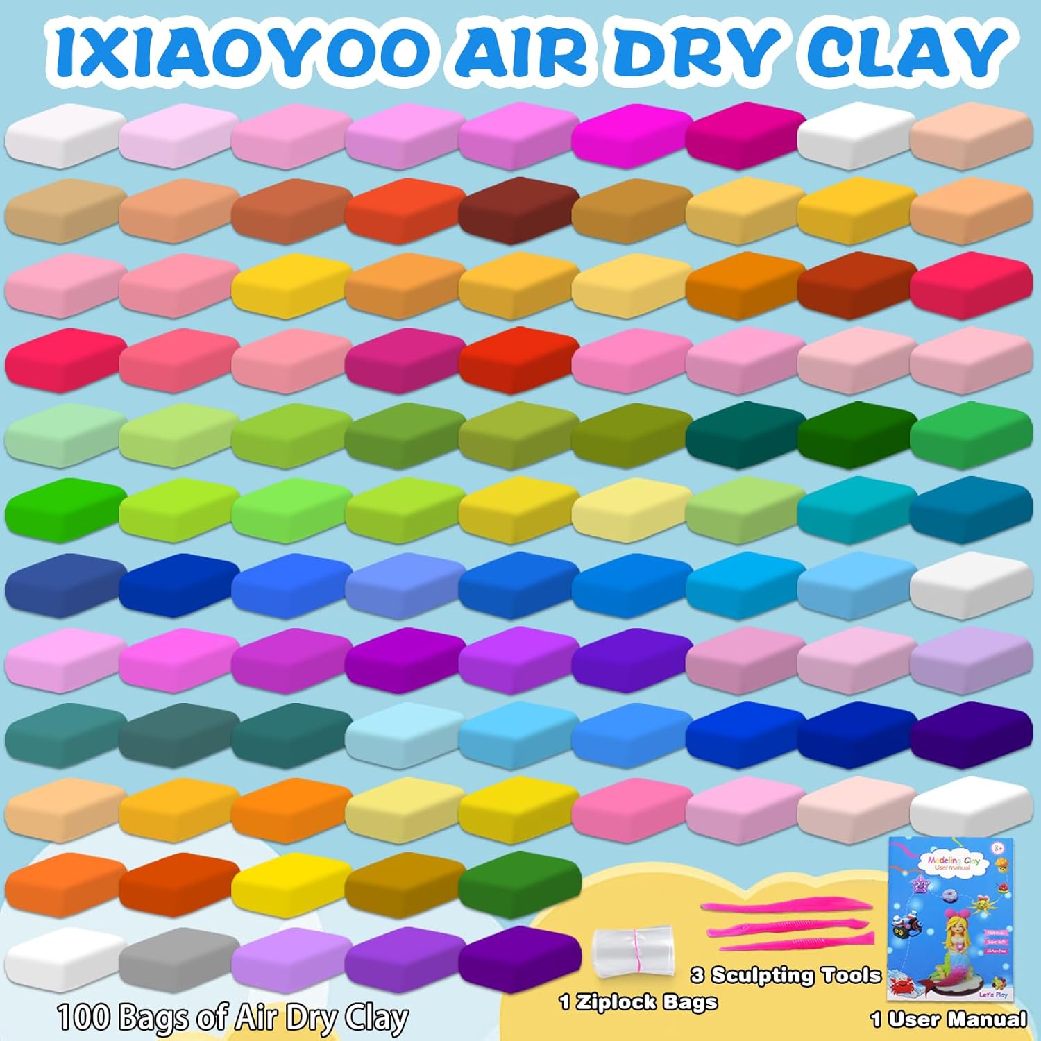 Thumbnail 2 de Ixiaoyoo Air Dry Clay 100 colours modelling