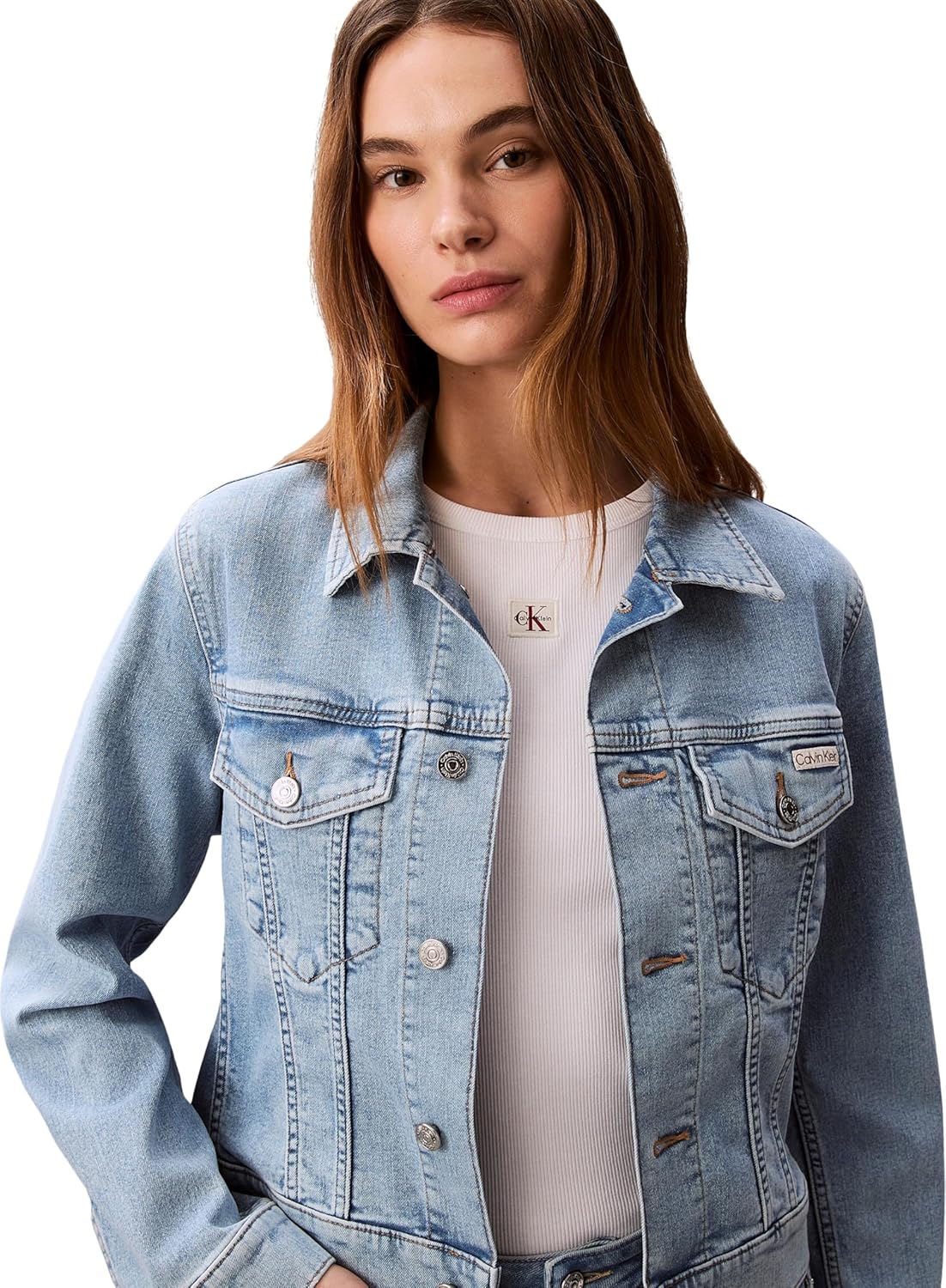 Thumbnail 2 de Calvin Klein Ls Classic Trucker Coastal Light Lv047f672g – Giacca Donna Originale Calvin Klein