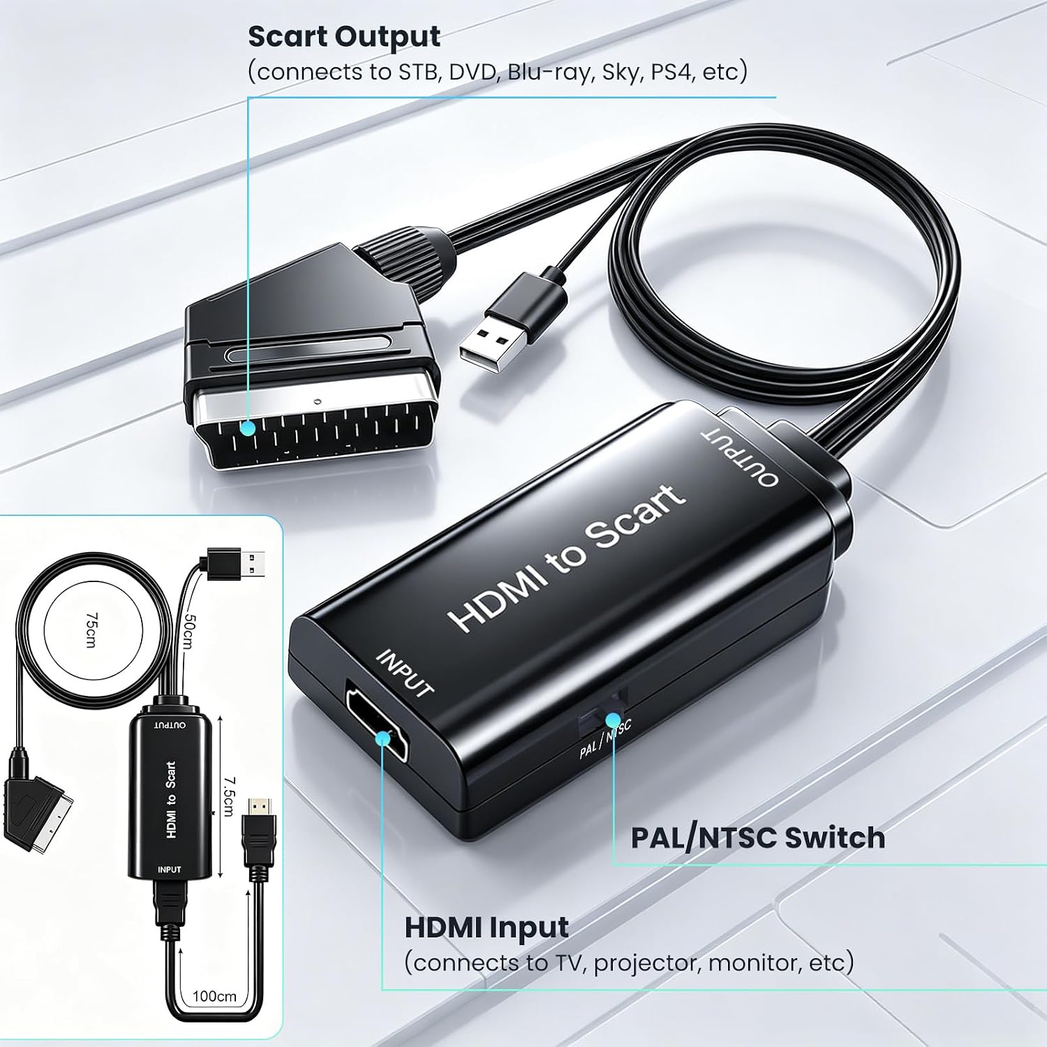 Thumbnail 5 de AMANKA HDMI auf Scart Konverter 1080P