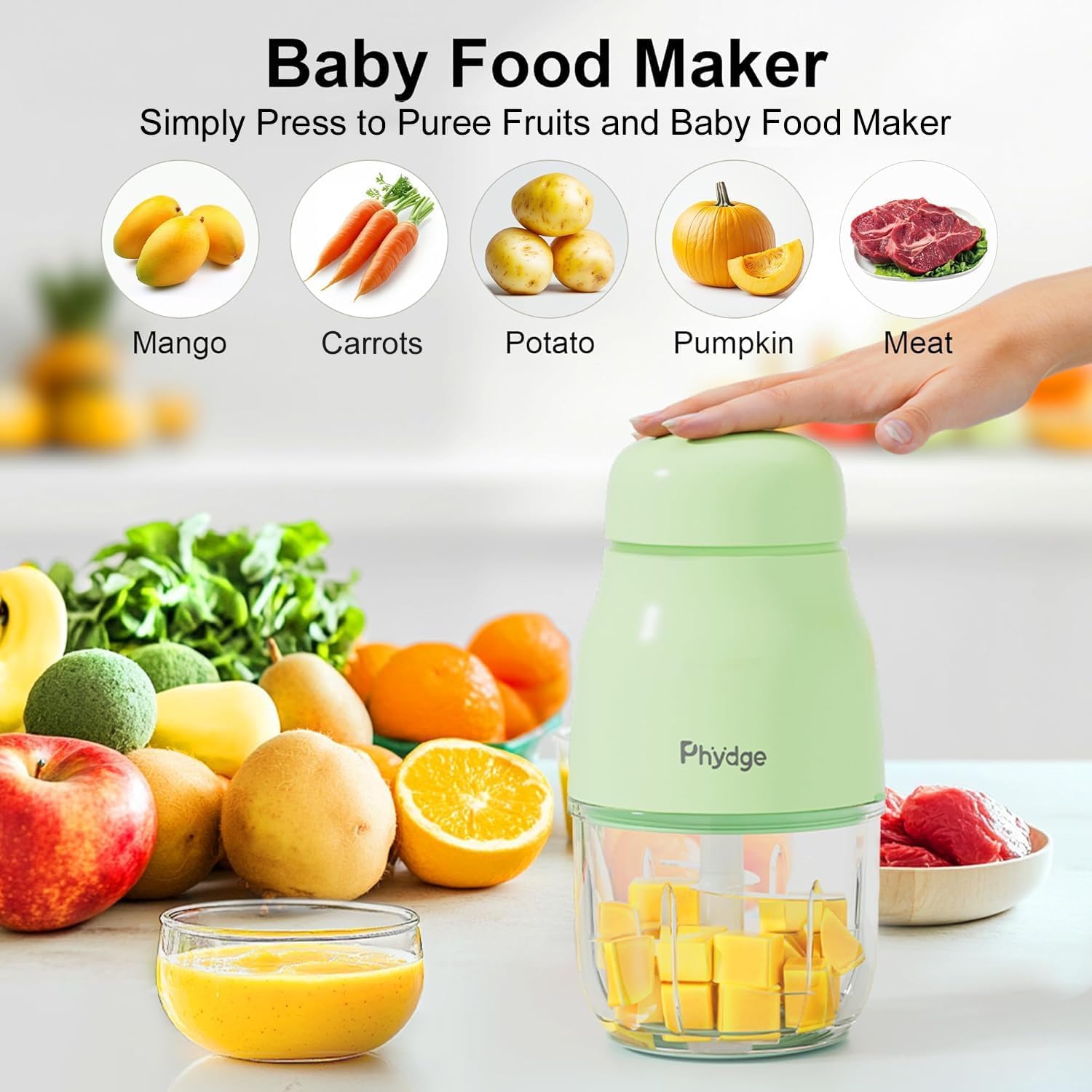 Thumbnail 2 de Phydge YM-5001 Baby Food Maker, 10 oz Glass Bowl, 230W Motor