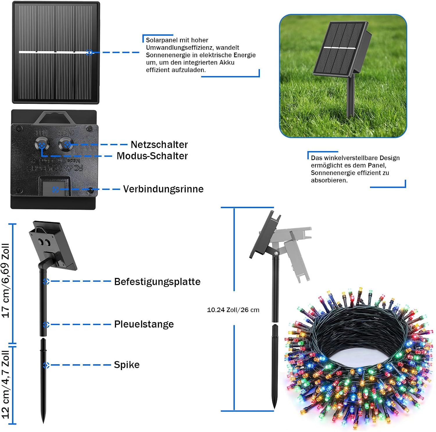 Detalle de SOLARBABY catena luci solari esterne 100 LED