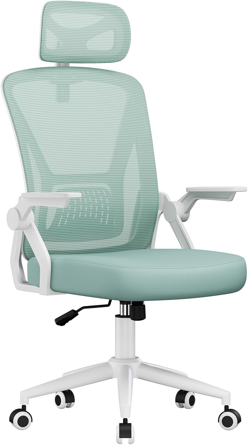 Detalle de Naspaluro Sedia da Ufficio con Braccioli Ribaltabili a 90° – Ergonomica, Sedie Scrivania a 360°