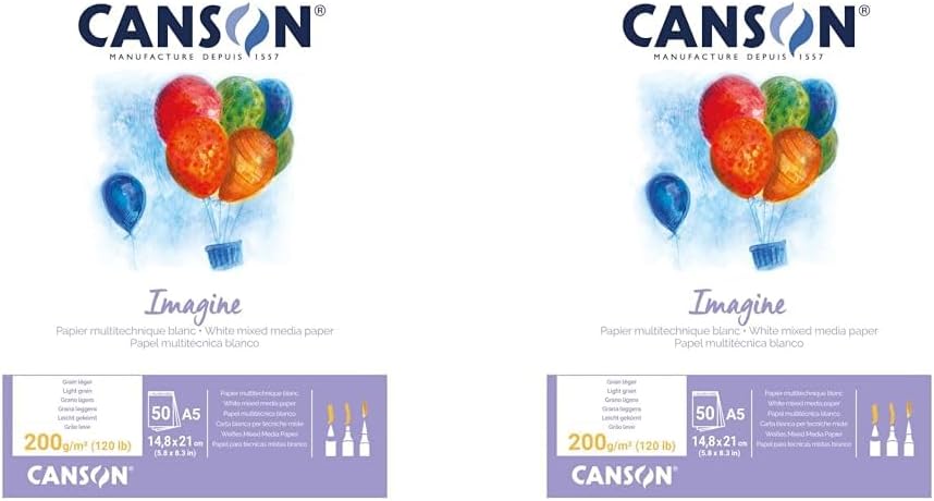 Thumbnail 4 de Bloc à dessin Canson Imagine A3 – 50 feuilles 220 g, blanc naturel