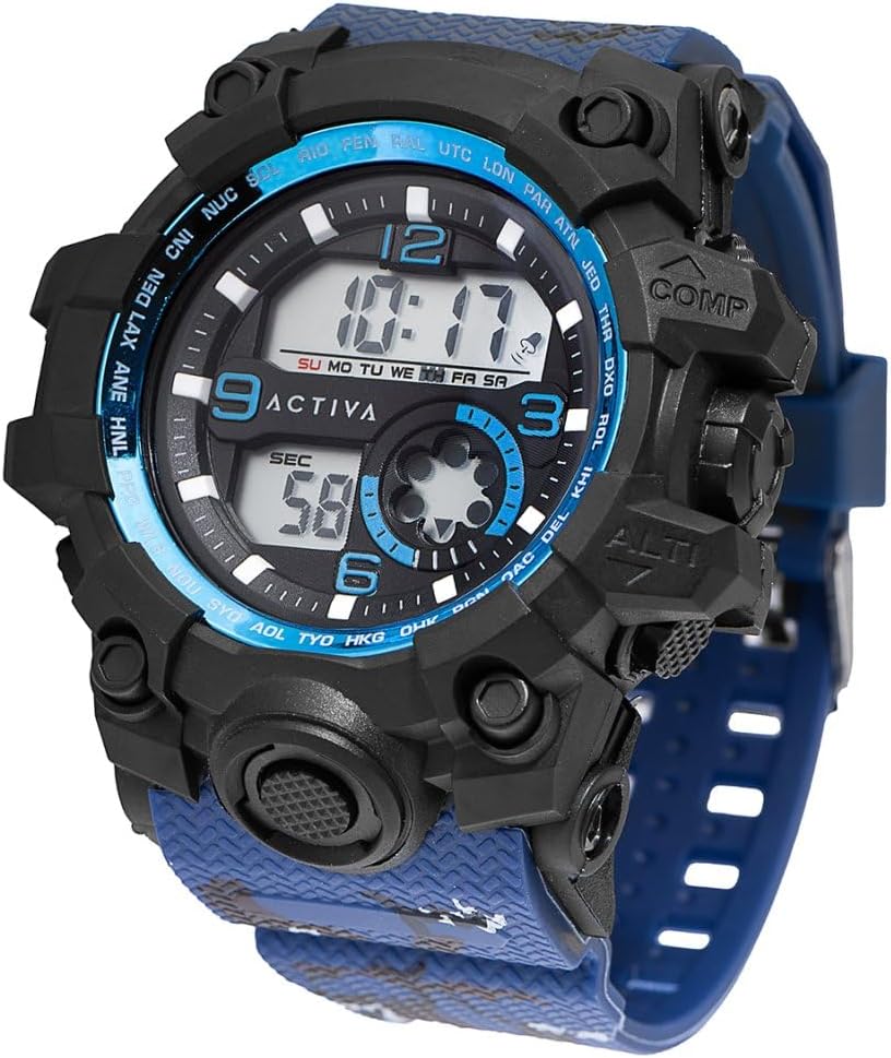 Thumbnail 1 de Invicta Activa Digitale 54mm — Montre homme quartz plastique, cadran bleu
