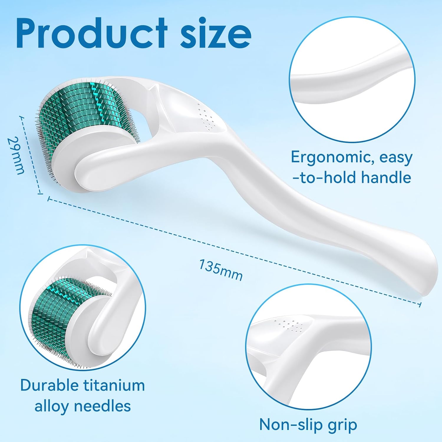 Detalle 2 de Bartroller 0,3 mm Derma-Roller für Bartwachstum