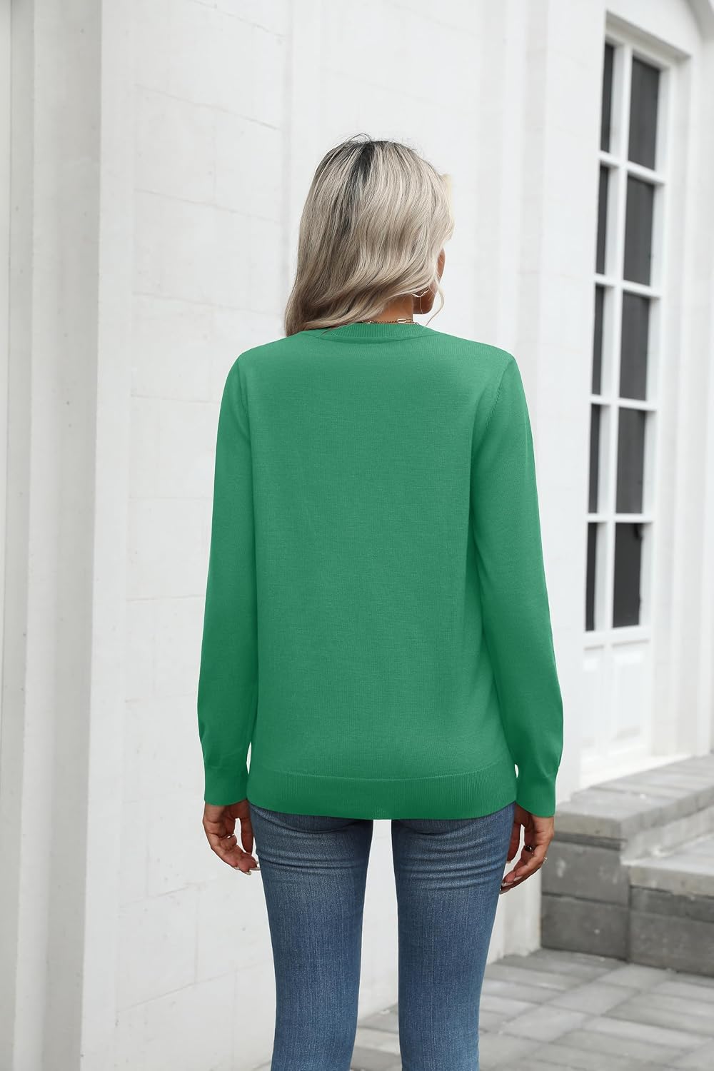 Detalle 1 de Zeagoo Women's Long-Sleeve Crew-Neck Pullover Sweater, Loose Dressy-Casual Style